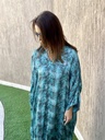 Aquamarine cotton silk