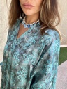 Aquamarine cotton silk