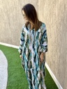 Pixel blue cotton silk