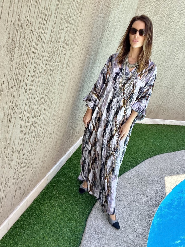 Pixel grey cotton silk