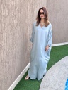 Teal blue cotton satin blend