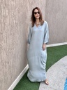 Teal blue cotton satin blend