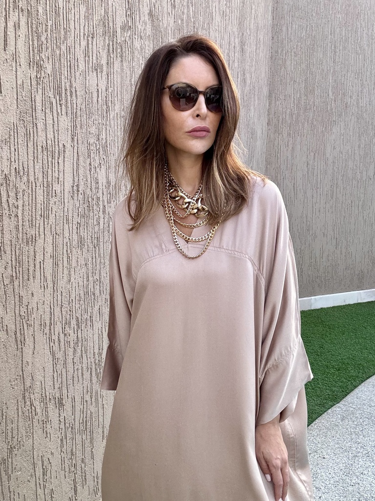 Light beige cotton satin blend