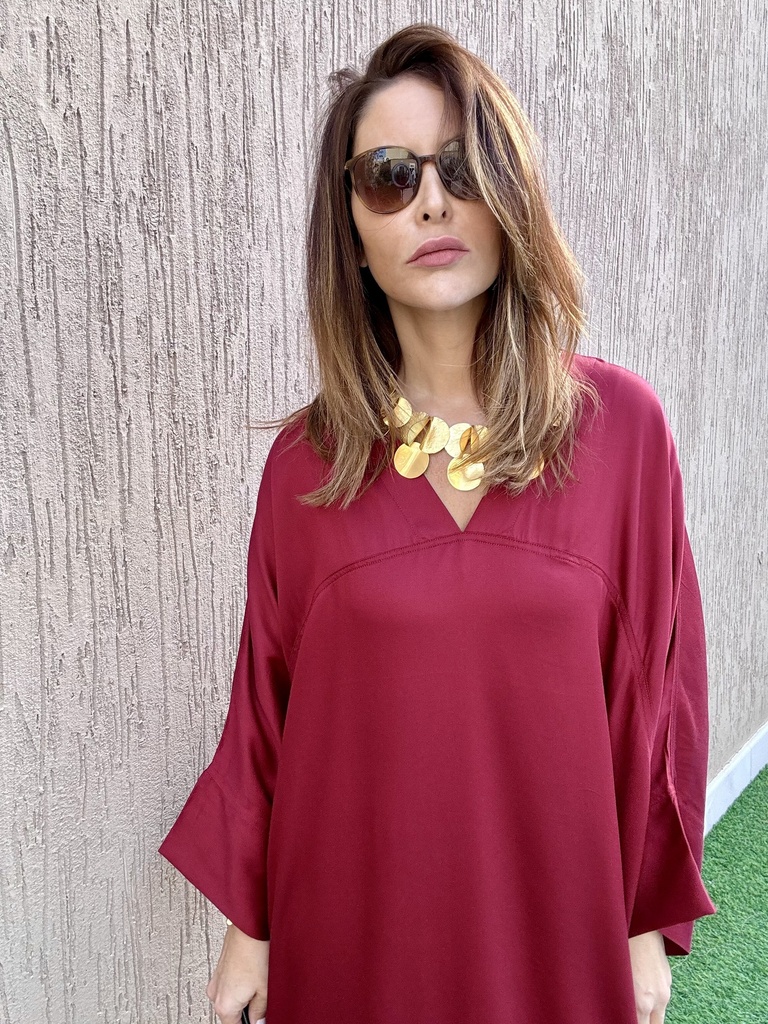Burgundy cotton satin blend