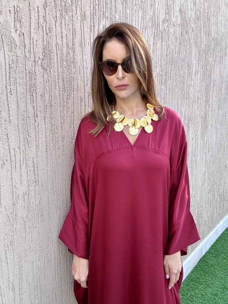 Burgundy cotton satin blend