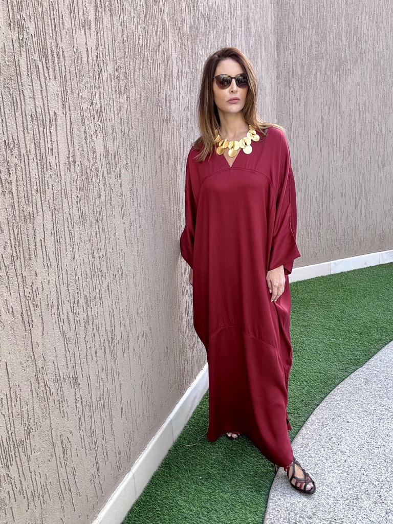 Burgundy cotton satin blend