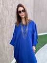 Electric blue cotton satin blend