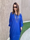 Electric blue cotton satin blend