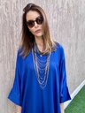 Electric blue cotton satin blend