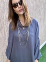 Grey/blue cotton satin blend