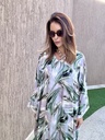 Super bloom green cotton silk