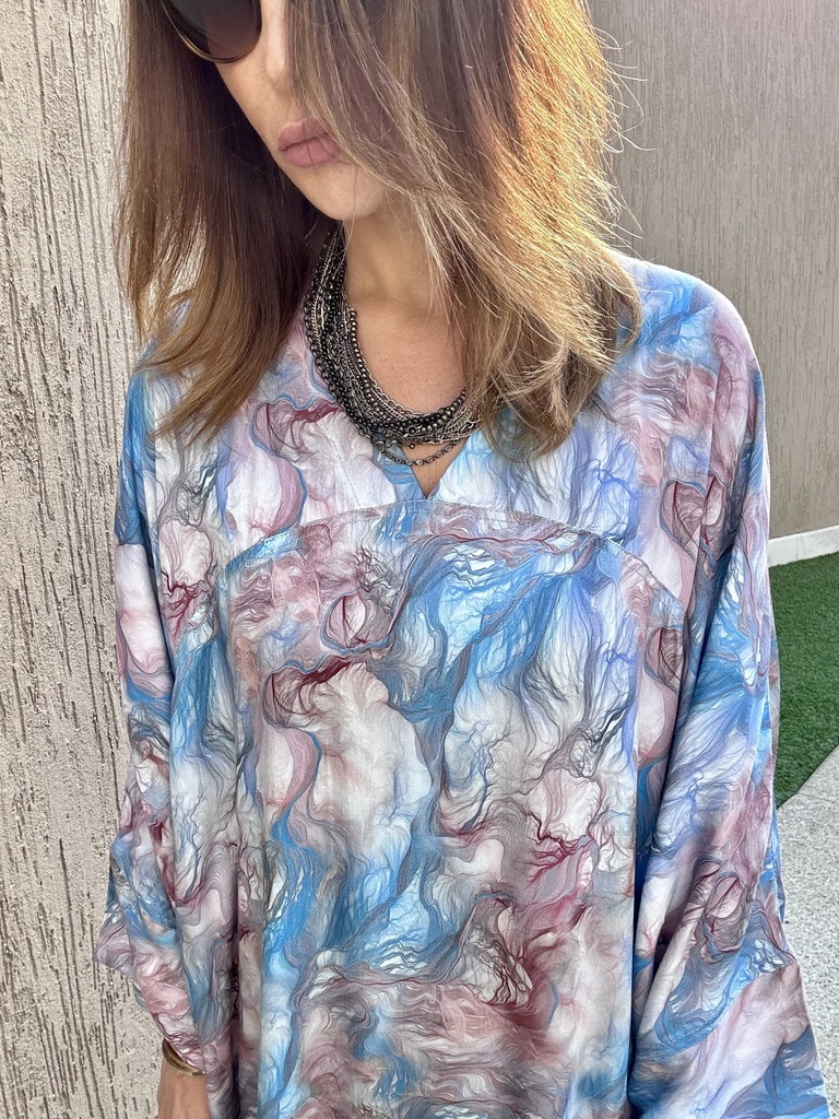 Fumes blue cotton silk