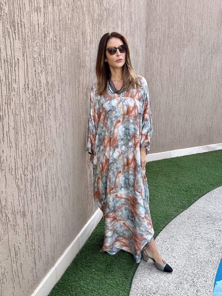 Fumes orange cotton silk
