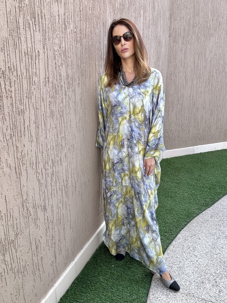 Fumes yellow Cotton Silk