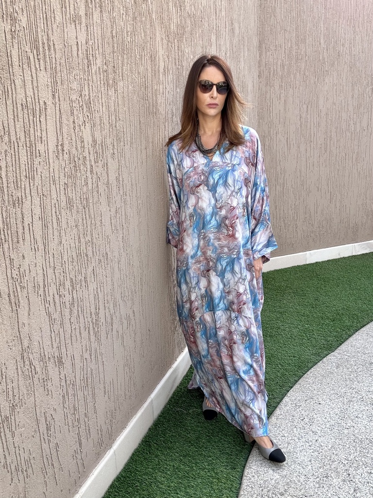 Fumes blue cotton silk