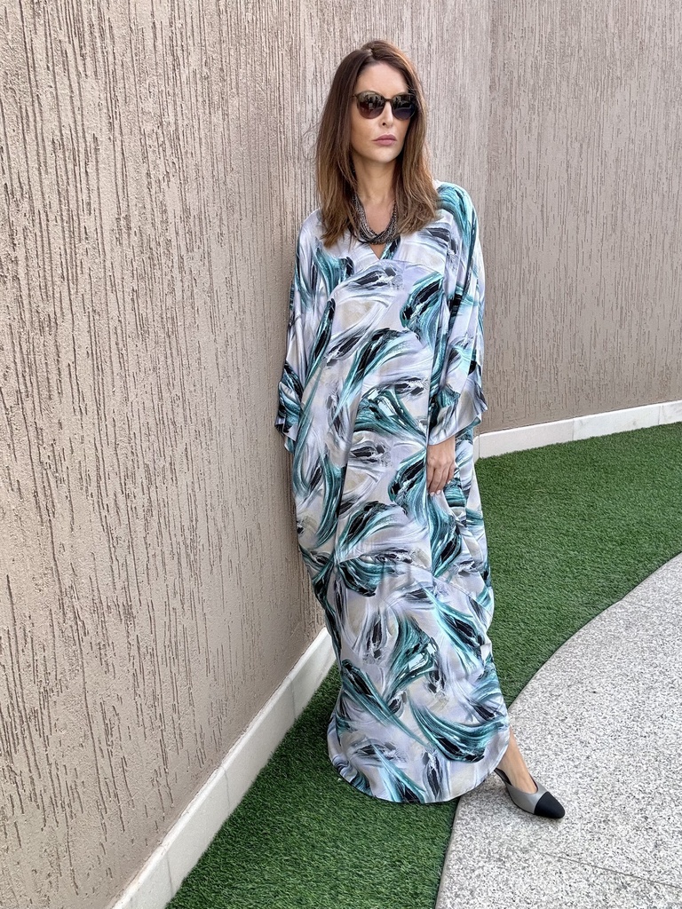 Super bloom blue cotton silk