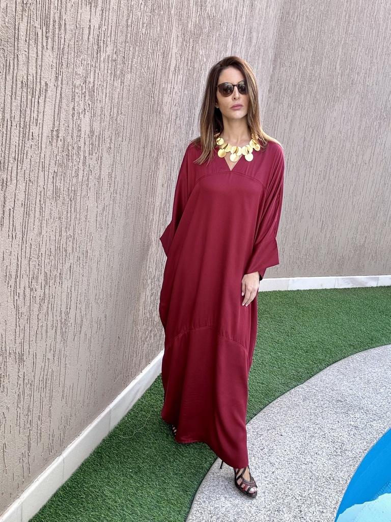 Burgundy cotton satin blend