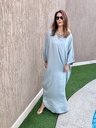 Teal blue cotton satin blend